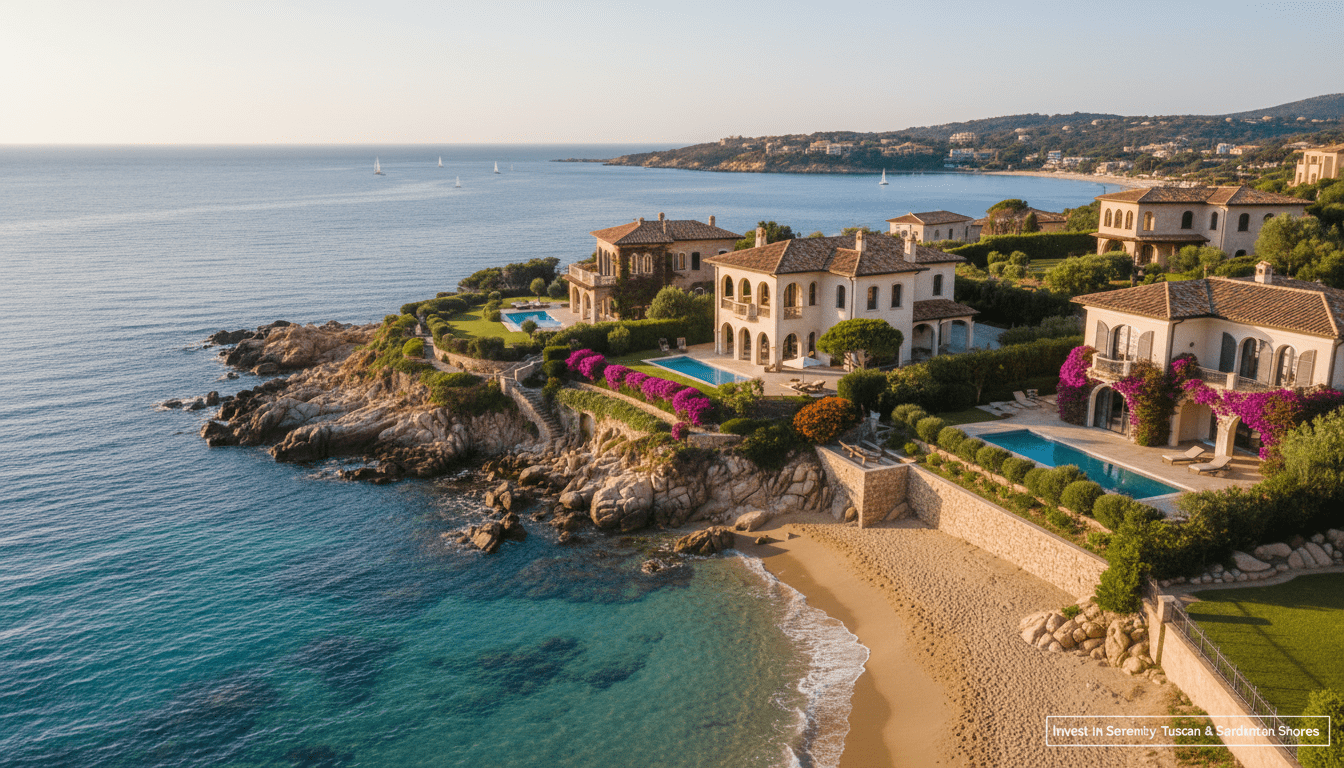scopri le migliori ville fronte mare in toscana e sardegna, perfette come bene rifugio per un investimento sicuro e uno stile di vita esclusivo.